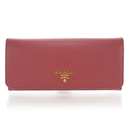 Prada Saffiano Continental Flap Wallet Fuoco 1 of 7