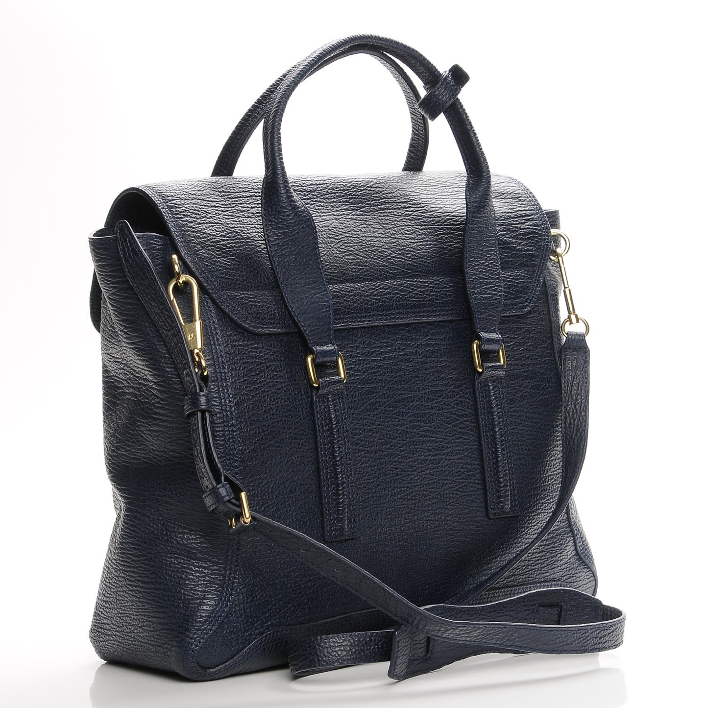 3.1 Textured Calfskin Large Pashli Satchel Ink