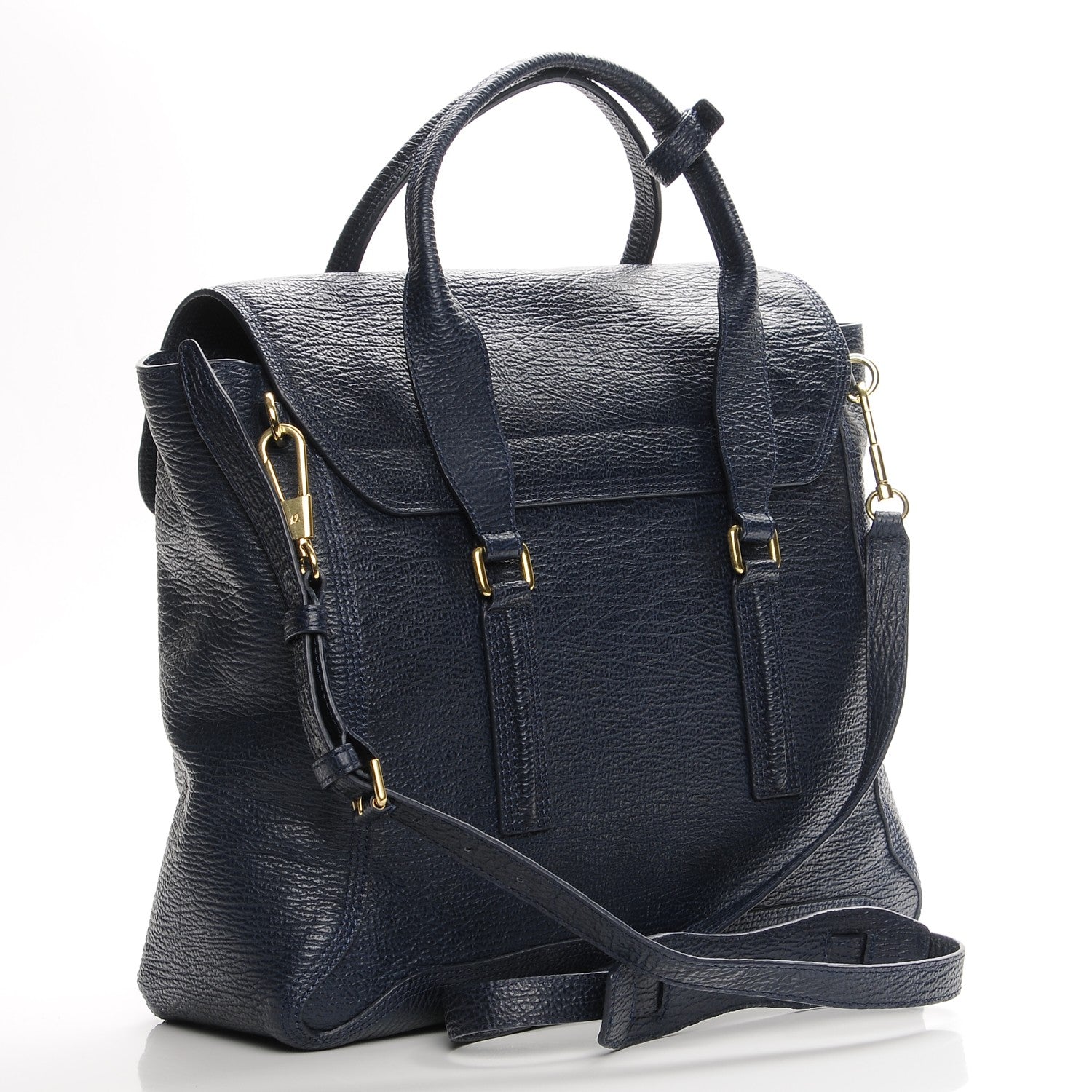 3.1 Phillip Lim 3.1 Textured Calfskin Large Pashli Satchel Ink 4 of 8