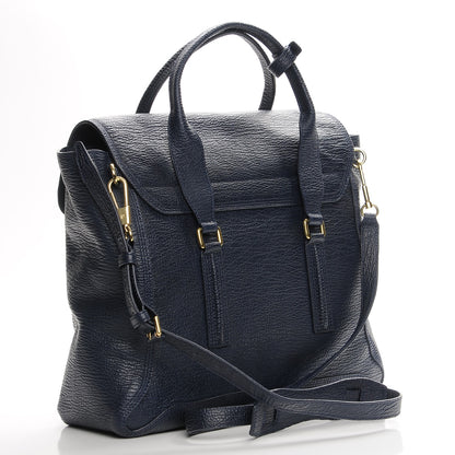 3.1 Phillip Lim 3.1 Textured Calfskin Large Pashli Satchel Ink 4 of 8