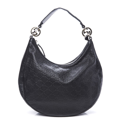 Gucci Guccissima Medium GG Twins Hobo Black 1 of 10