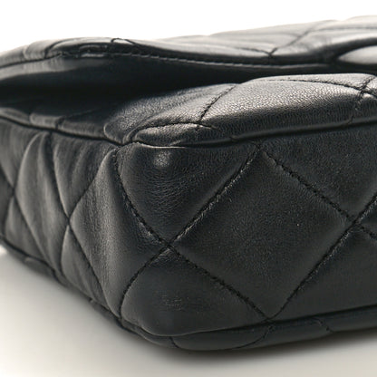 Chanel Lambskin Enamel Quilted Pending CC Square Flap Black 9 of 12