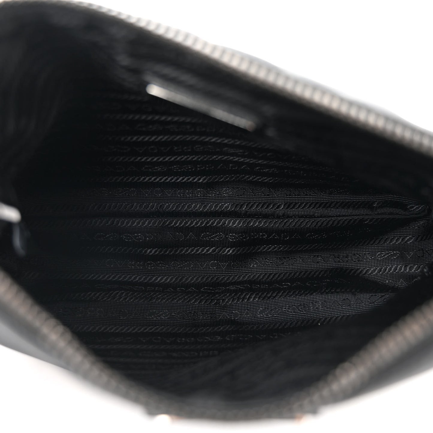 Re-Nylon Saffiano Pocket Zippered Shoulder Bag Black