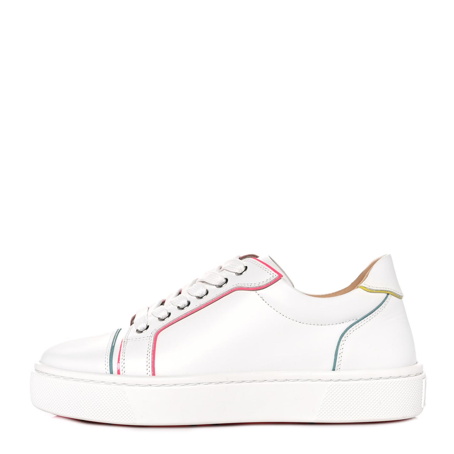 Calfskin Patent Vieirissima Flat Sneakers 37 White Multicolor