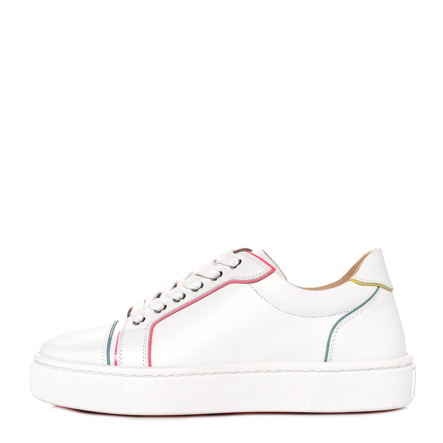 Christian Louboutin Calfskin Patent Vieirissima Flat Sneakers 37 White Multicolor 1 of 7