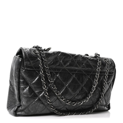Chanel Aged Calfskin Quilted Medium Pondichery Flap Dark Grey 3 of 9