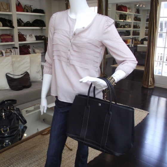 Hermes Toile Leather Garden Party Tote 2 of 9