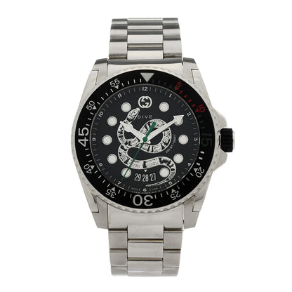 Gucci Stainless Steel 45mm Dive Snake Quartz Watch Black 1 of 5