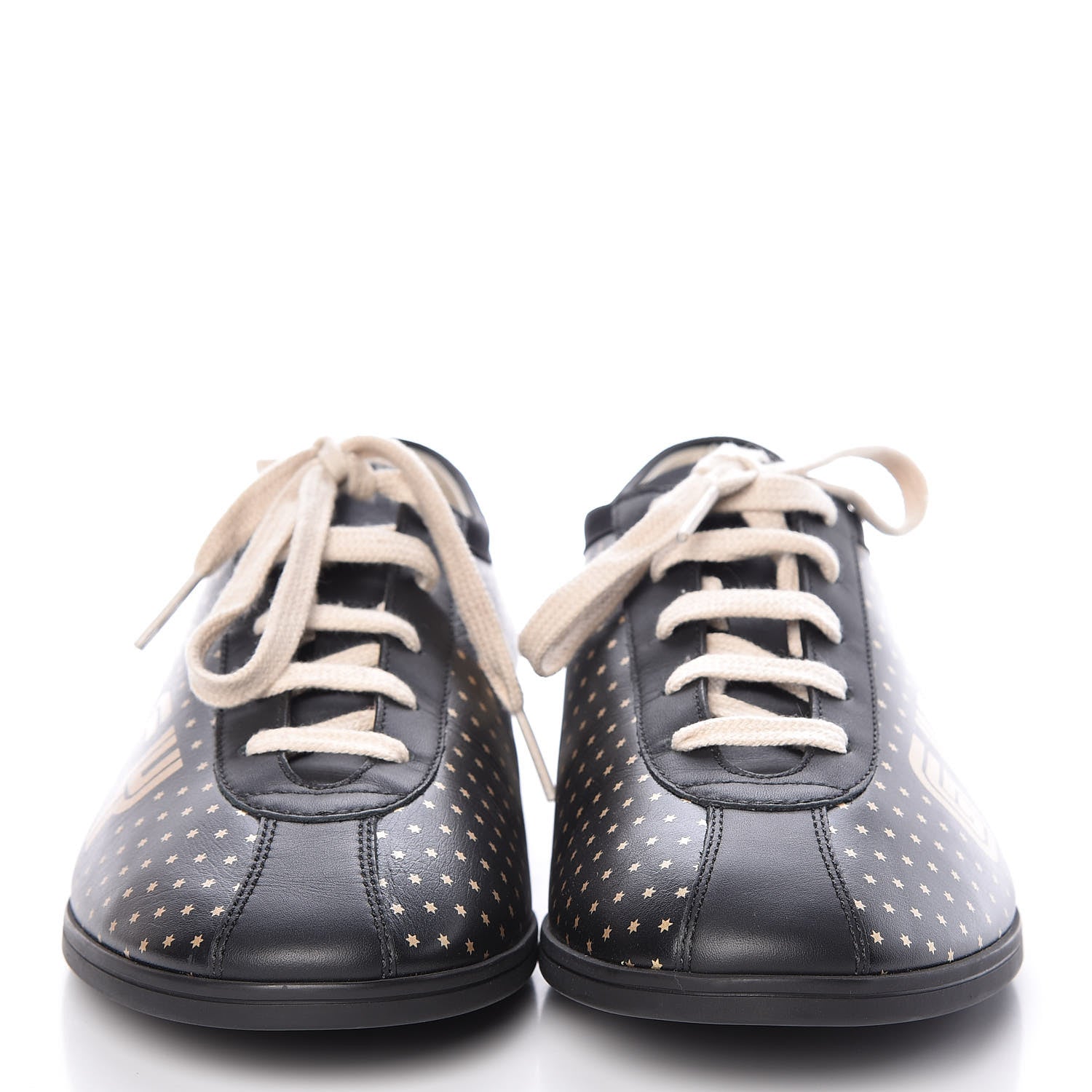 Gucci X SEGA Calfskin GUCCY Stars Mens Falacer Sneakers 7.5 Black 2 of 9