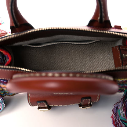 Chloe Calfskin Cashmere Knit Fringe Mini Edith Tote Multicolor 5 of 9