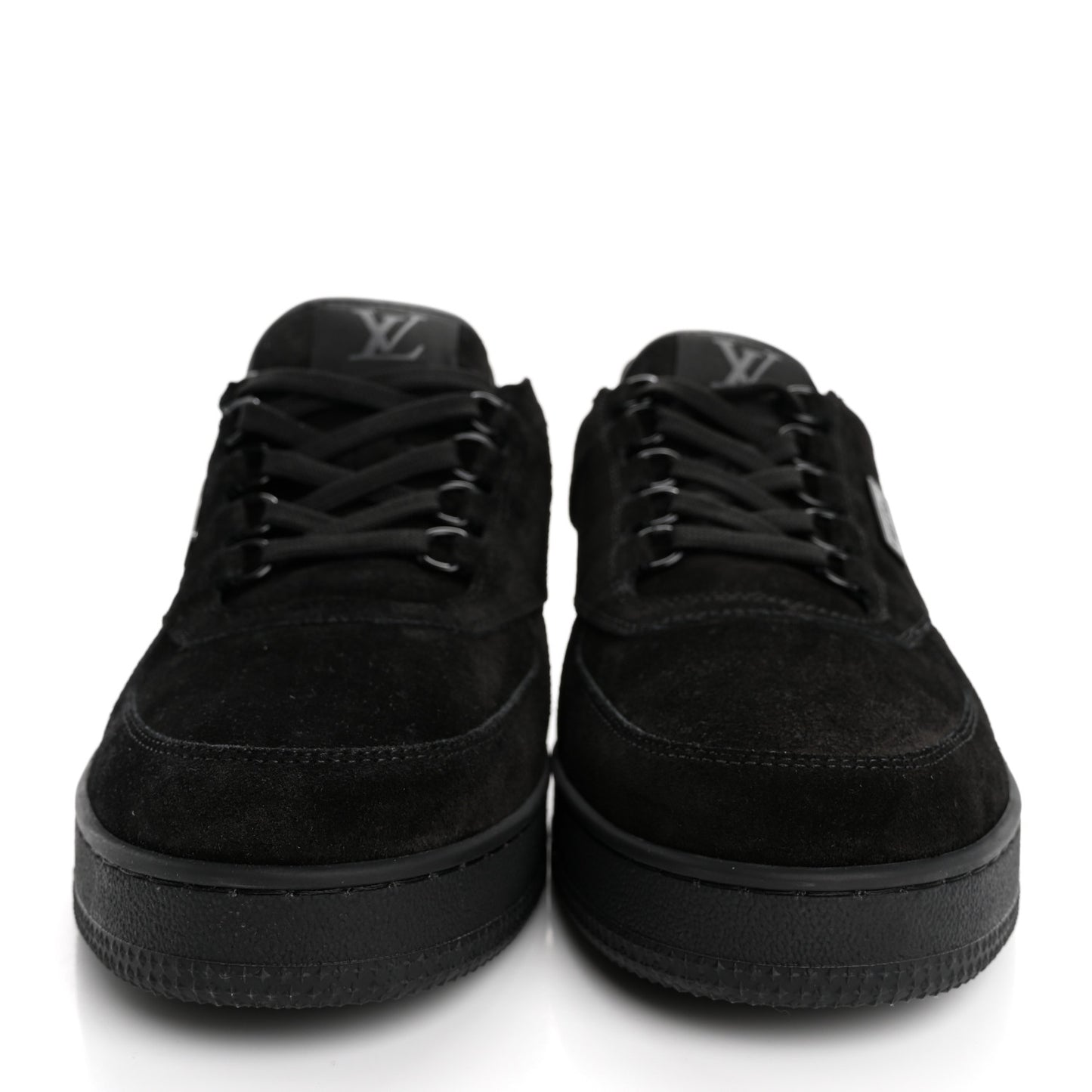 Suede Mens LV Trainer Sneakers 9 Black
