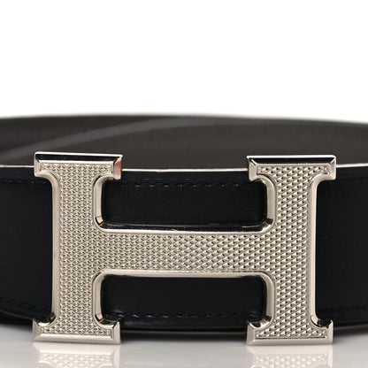 Hermes 135 Togo 32mm Guilloche H Belt 90 Black Etain 2 of 7