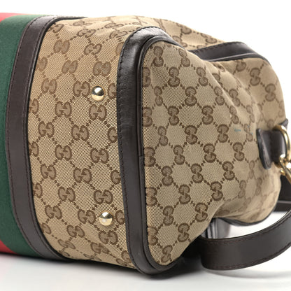 Gucci Monogram Vintage Web Medium Boston Dark Brown 9 of 13