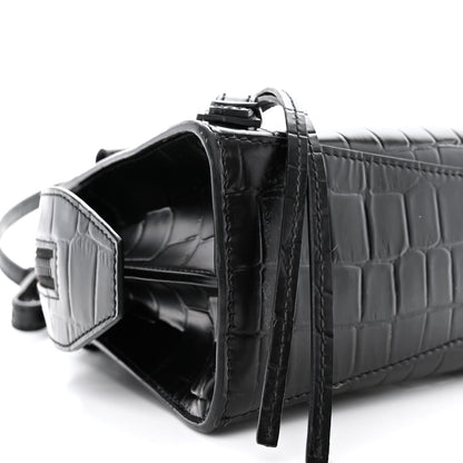 Balenciaga Semi Shiny Calfskin Crocodile Embossed Neo Classic Black Hardware Mini City Black 9 of 14