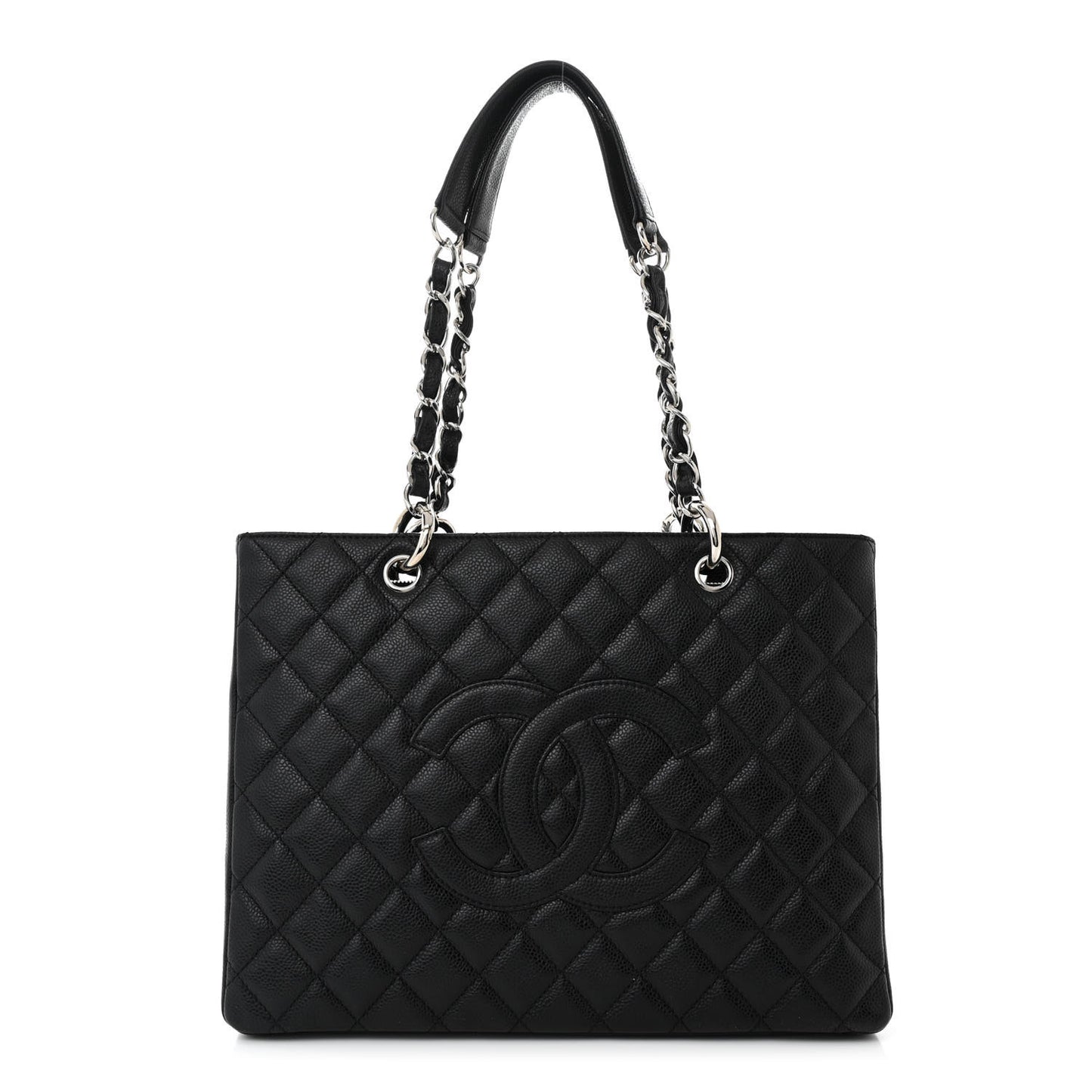 Caviar Quilted Grand Shopping Tote GST Black