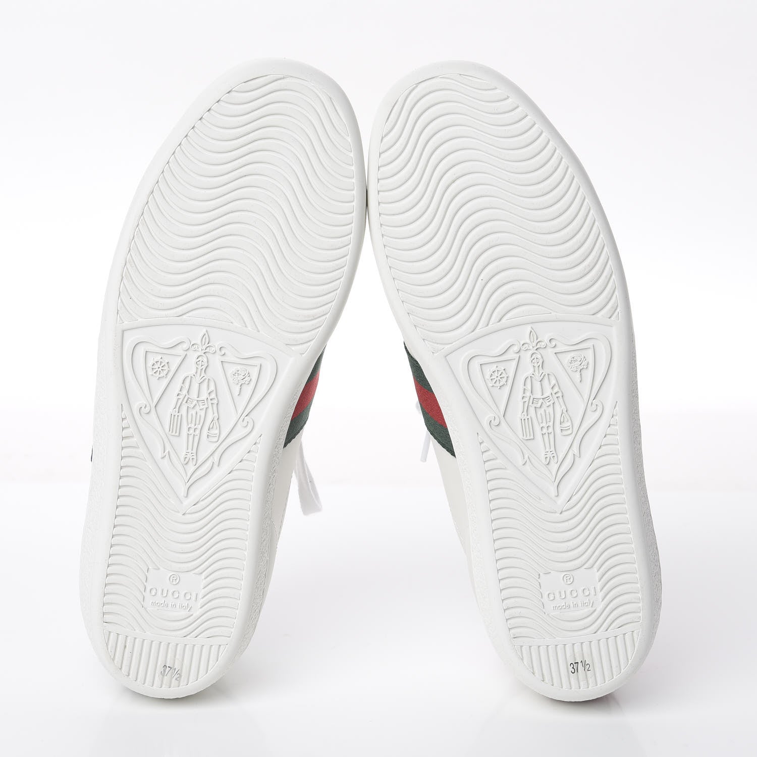 Gucci X DISNEY Calfskin Web Three Little Pigs Embroidered Womens Ace Sneakers 37.5 White Red Green 7 of 7