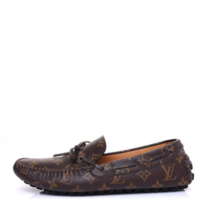 Louis Vuitton Monogram Mens Arizona Car Shoe Moccasin Loafers 9 Macassar 1 of 13