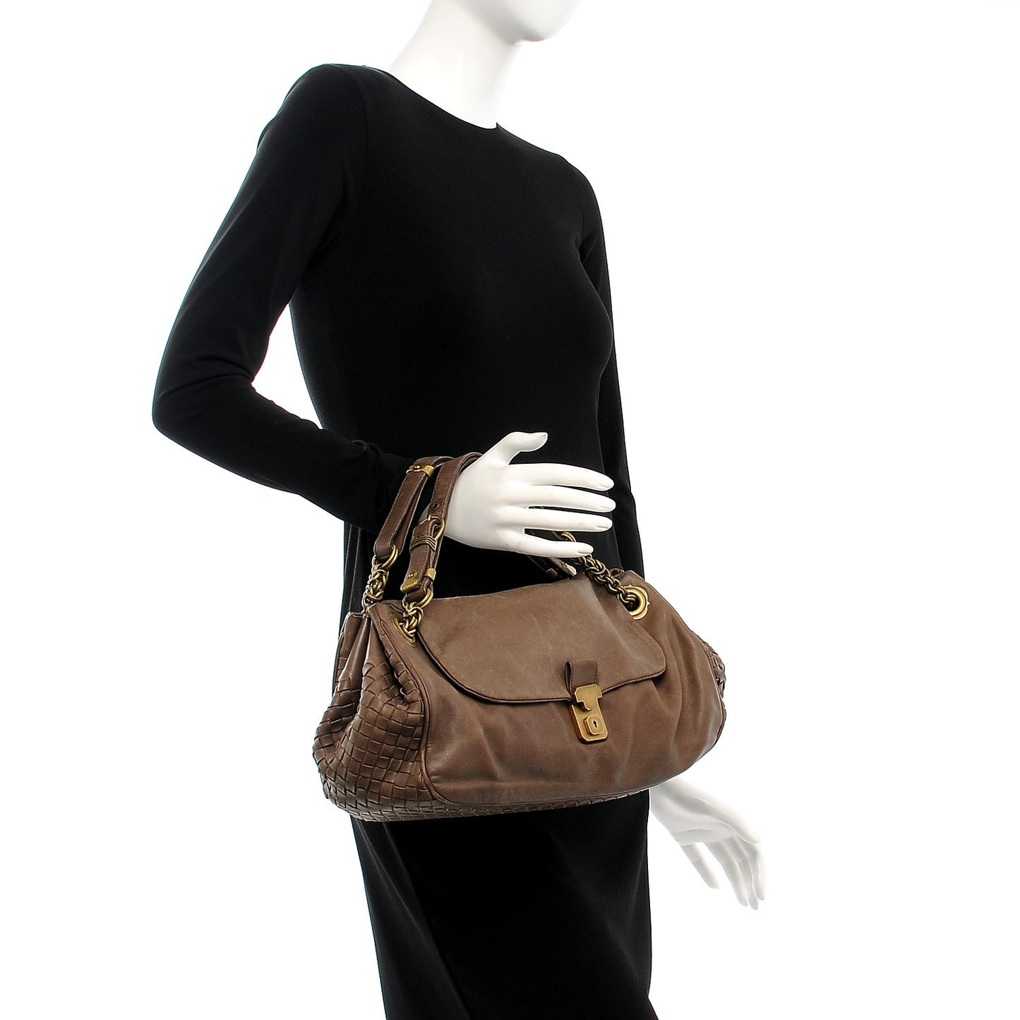 Nappa Intrecciato Napoli Shoulder Bag Pepe