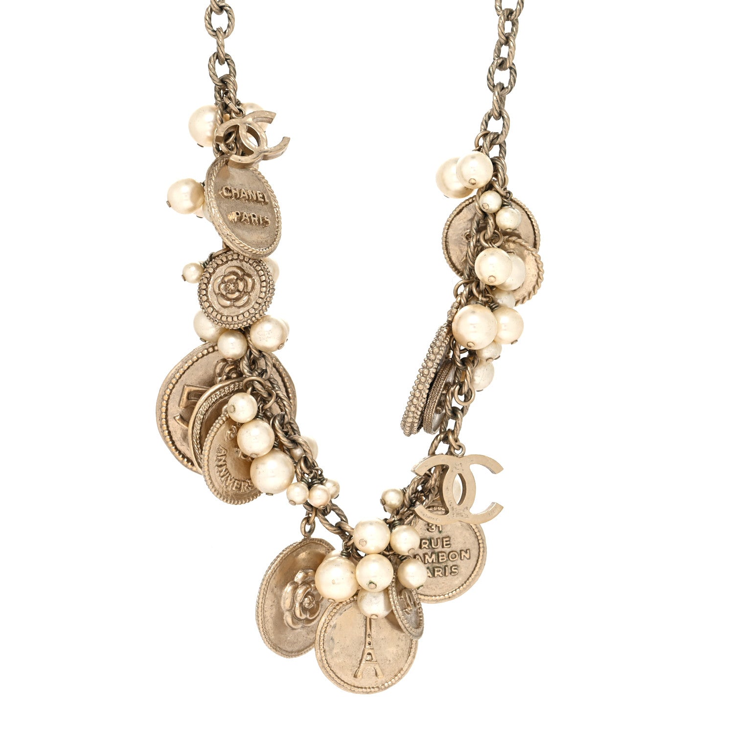 Chanel CC Medallion 100 Anniversary Chain Necklace Gold 2 of 6