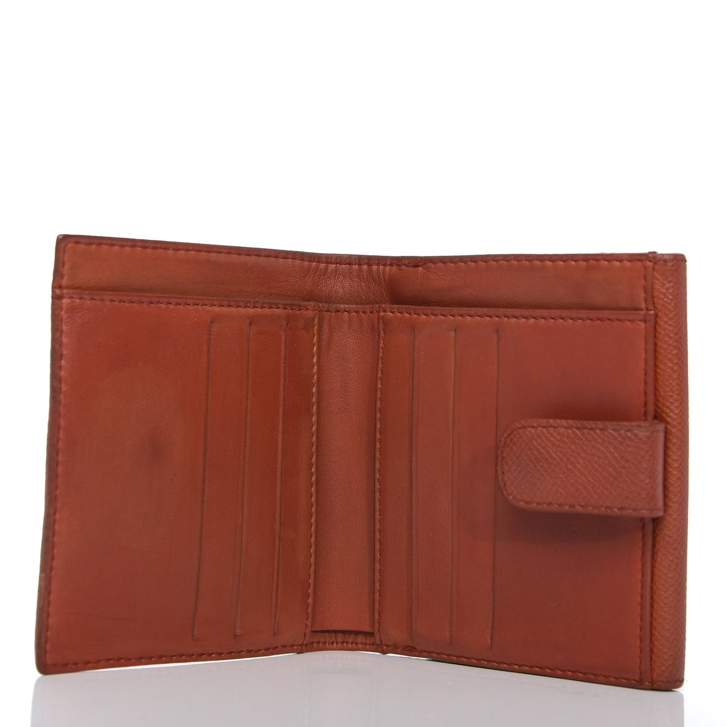 Grained Calfskin CC Compact Wallet Light Red