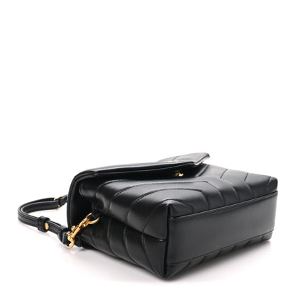 Saint Laurent Calfskin Y Quilted Monogram Toy Loulou Crossbody Bag Black 3 of 10