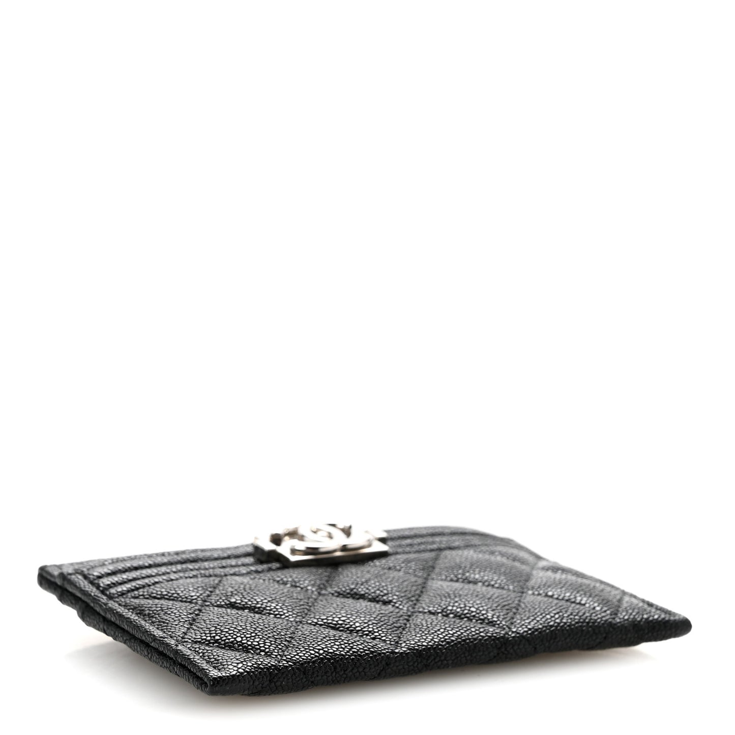 Caviar Quilted Boy Card Holder Black