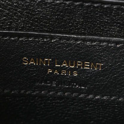 Saint Laurent Grain De Poudre Textured Mixed Matelasse Triquilt Medium Monogram Satchel Old Oil 5 of 9