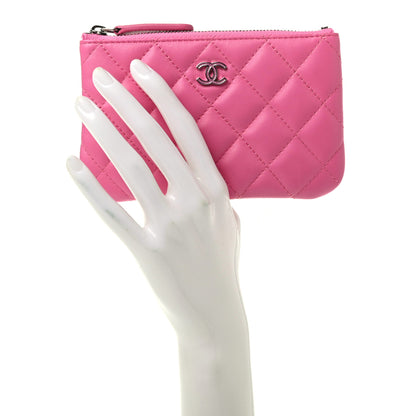 Chanel Lambskin Quilted Small Cosmetic Case Pink 2 of 8