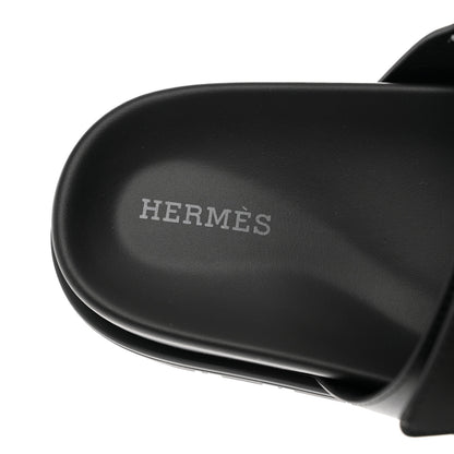 Hermes Calfskin Womens Chypre Sandals 37 Black 7 of 9