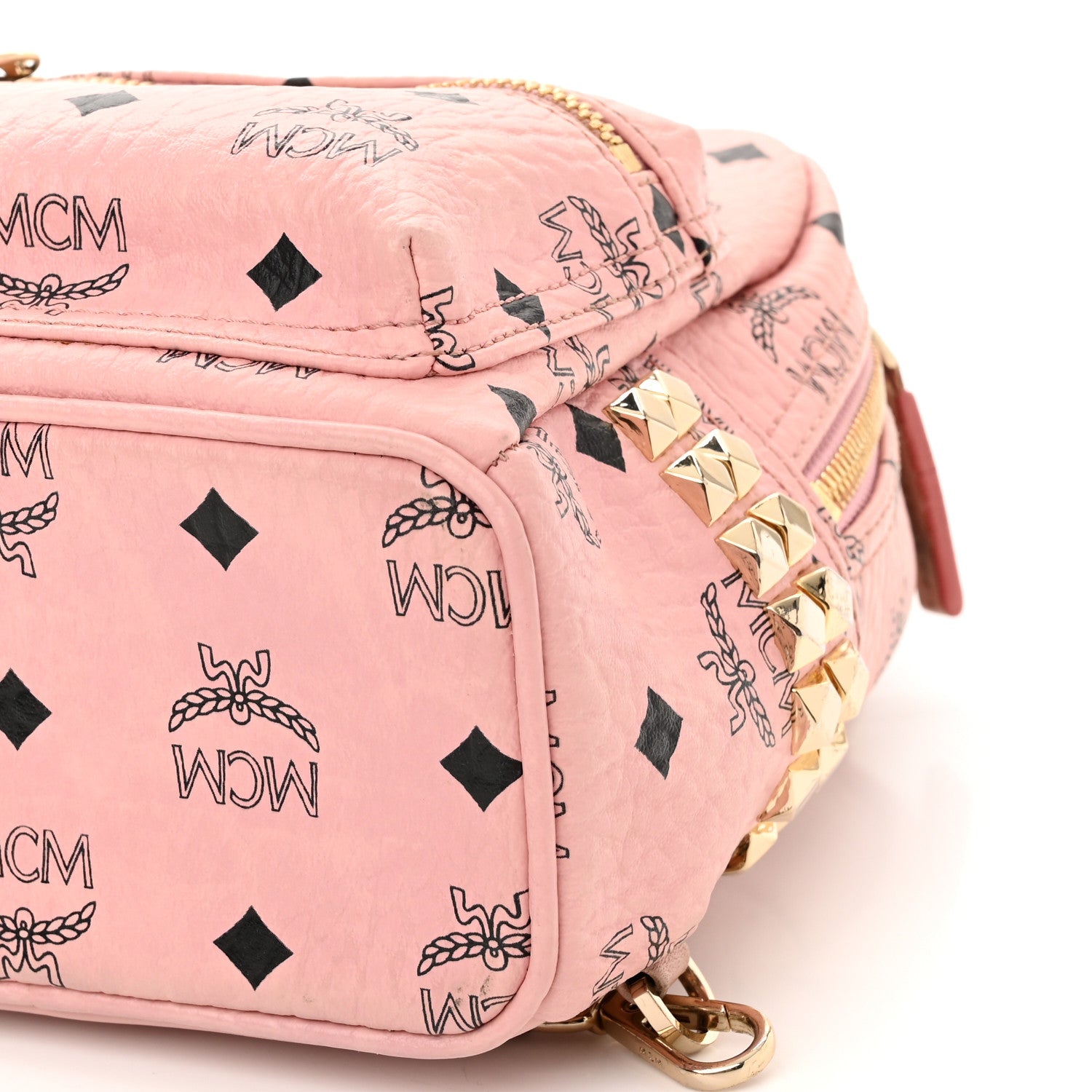 MCM Visetos Side Stud X-Mini Stark Backpack Soft Pink 10 of 11