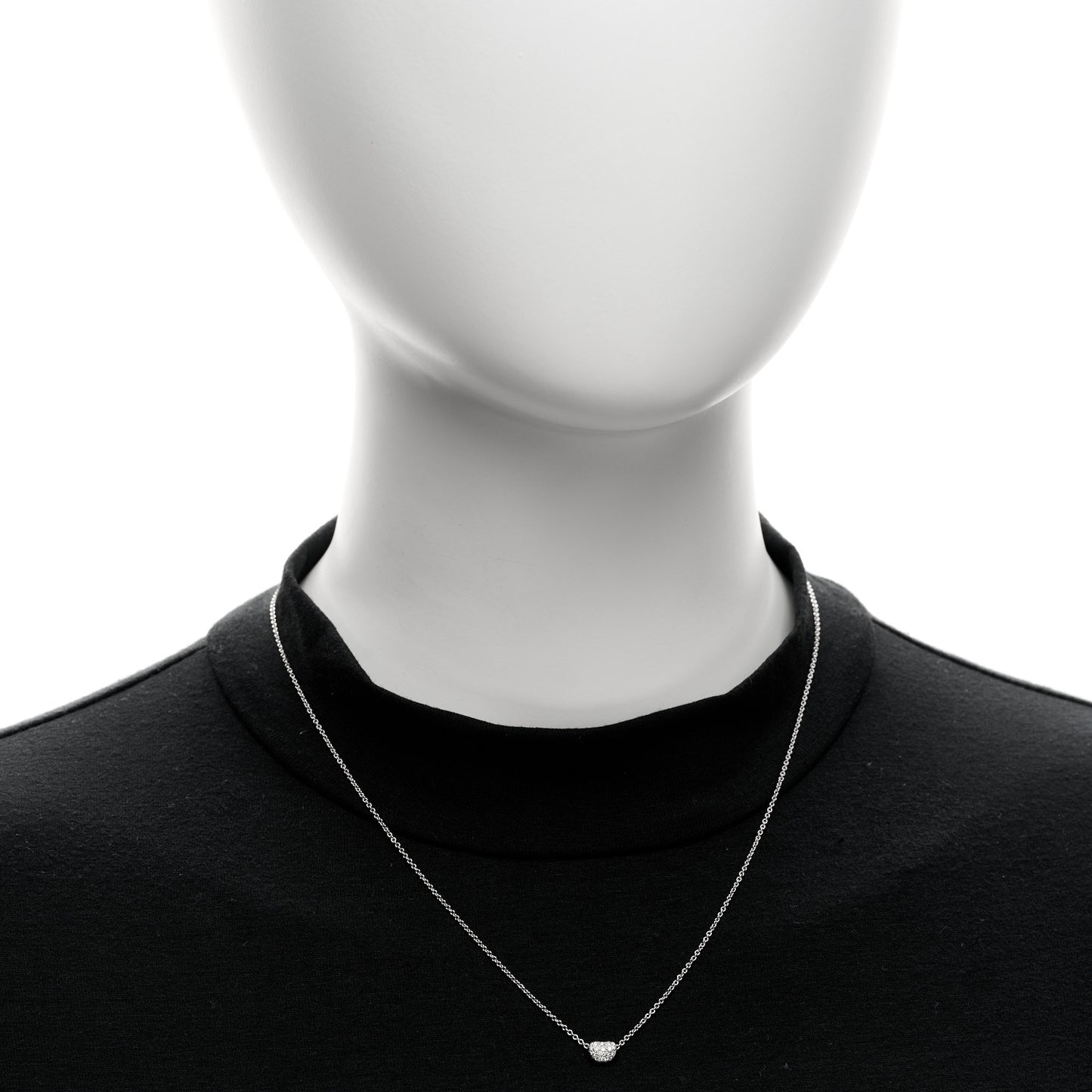 Platinum Diamond 6.5mm Elsa Peretti Bean Pendant Necklace
