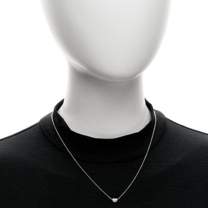 Tiffany Platinum Diamond 6.5mm Elsa Peretti Bean Pendant Necklace 2 of 5