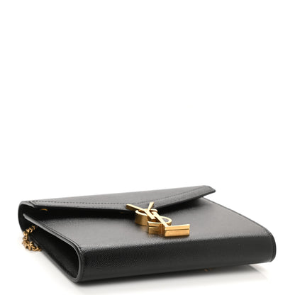 Saint Laurent Grain De Poudre Monogram Cassandra Chain Wallet Black 4 of 10