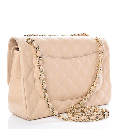Chanel Caviar Quilted Jumbo Double Flap Beige Clair 4 of 14