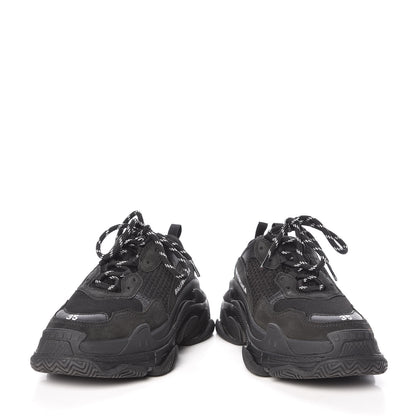 Balenciaga Fabric Mesh Womens Triple S Sneakers 35 Black 6 of 9
