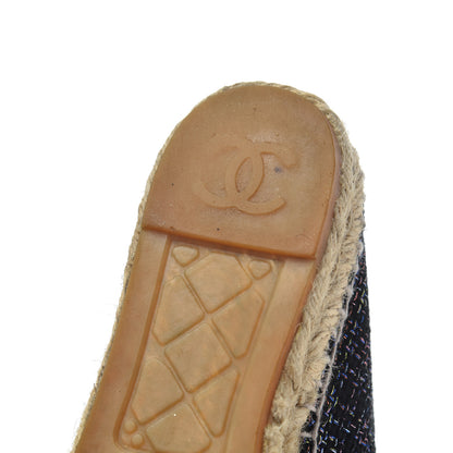 Chanel Tweed Patent Goatskin CC Espadrilles 36 Black Pink Yellow Silver 19 of 21