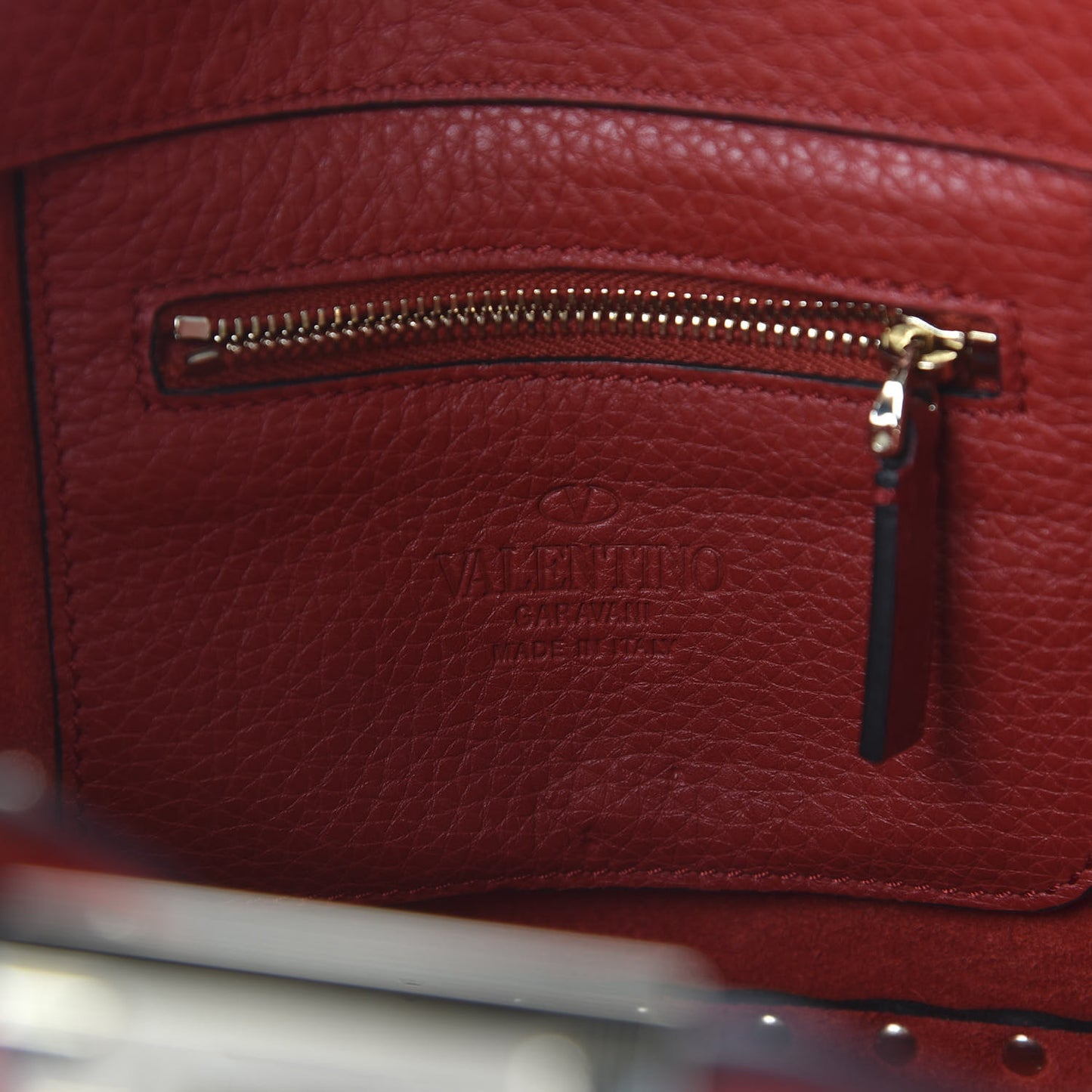 Pebbled Calfskin Mini Rockstud Tote Red