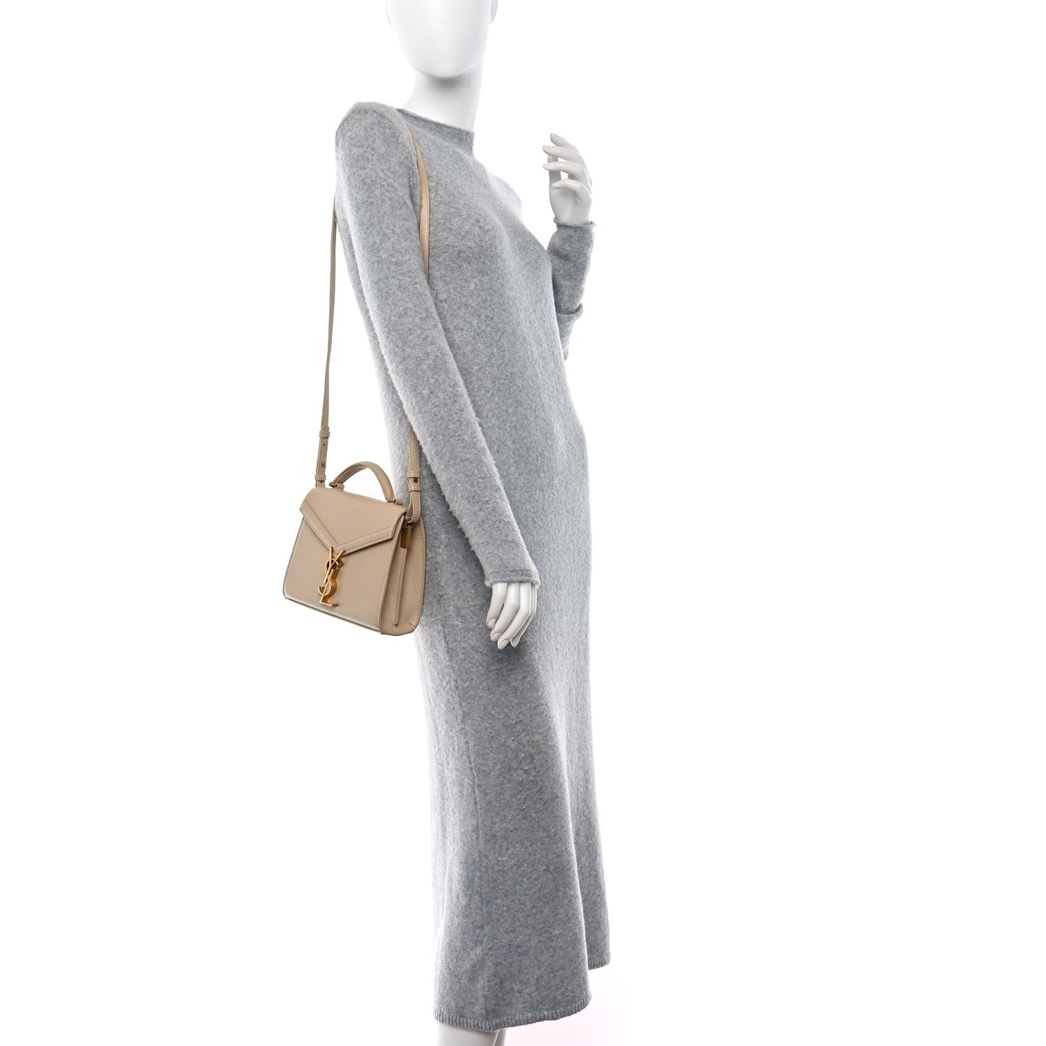 Saint Laurent Grain de Poudre Mini Classic Monogram Cassandra Top Handle Avoiro 2 of 8