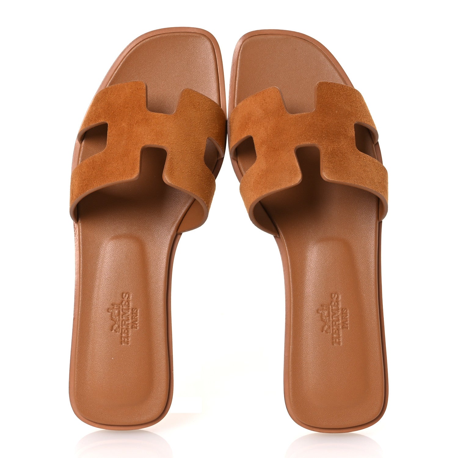 Hermes Suede Goatskin Oran Sandals 36.5 Naturel 2 of 11