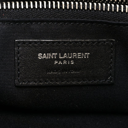 Saint Laurent Raffia Linen Calfskin Rive Gauche Tote Naturale Black 6 of 12