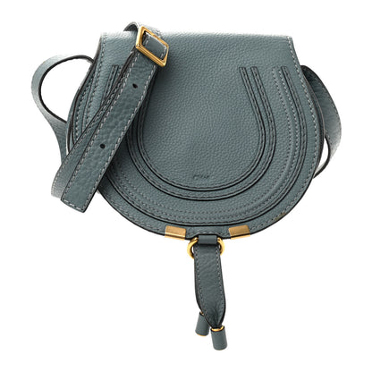 Chloe Calfskin Mini Marcie Round Crossbody Bag Rainy Blue 1 of 10