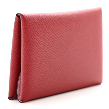 Hermes Epsom Verso Calvi Duo Card Case Rouge Grenat Mauve Sylvestre 5 of 7