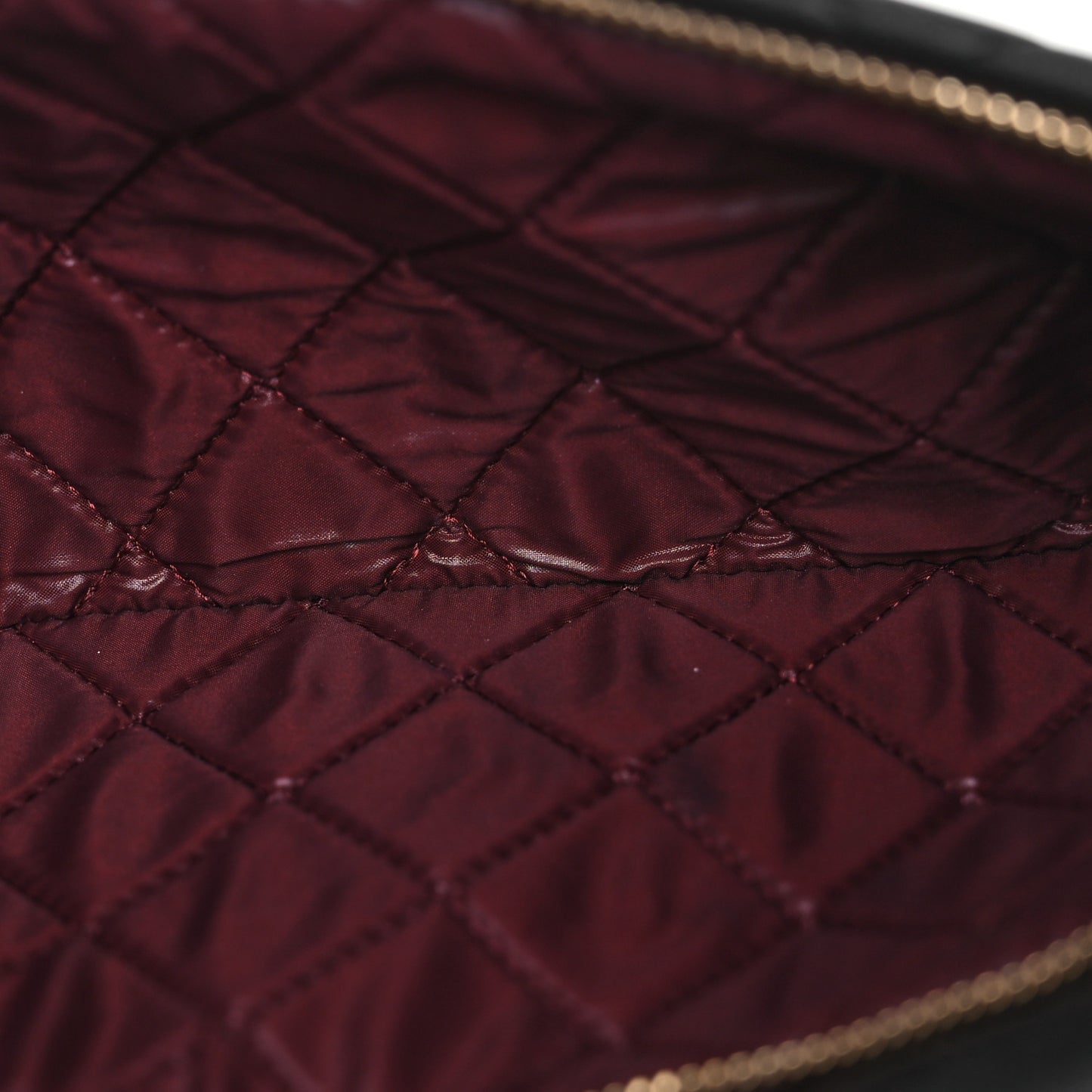 Lambskin Quilted CC Beauty Clutch Black