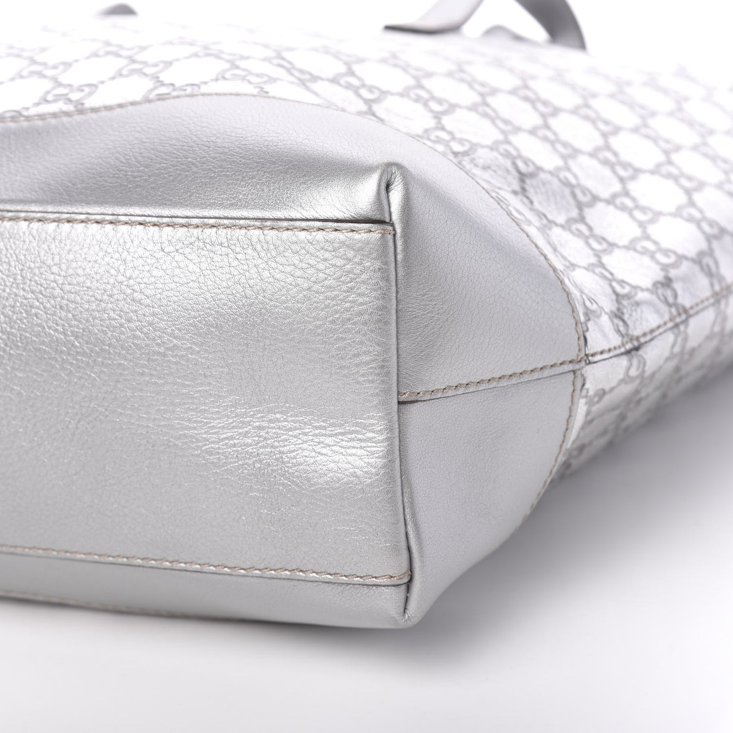Guccissima Large Tote Silver