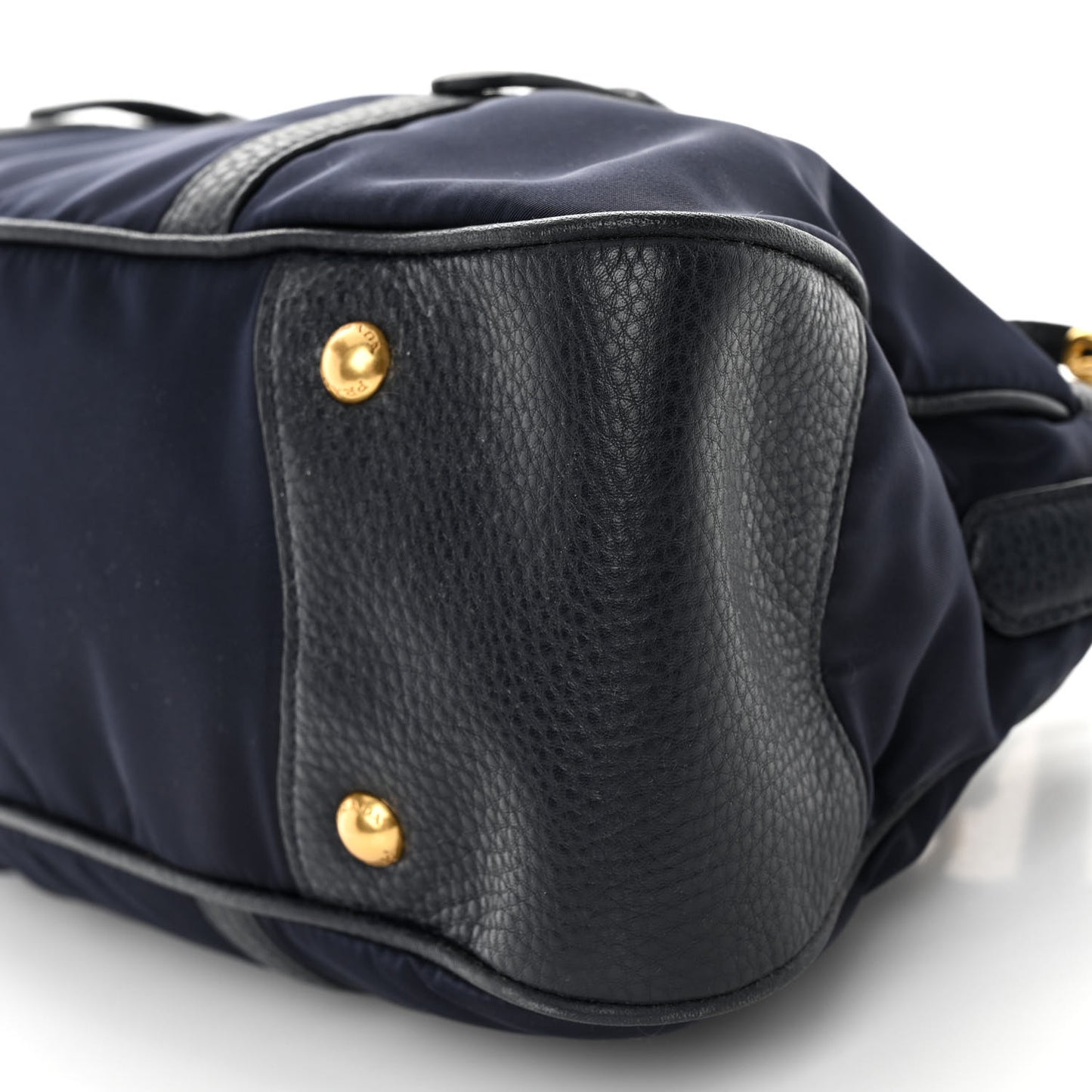 Tessuto Nylon Vitello Daino Shopping Satchel Bleu