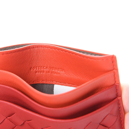 Bottega Veneta Nappa Intrecciato Card Holder China Red Geranium 5 of 7