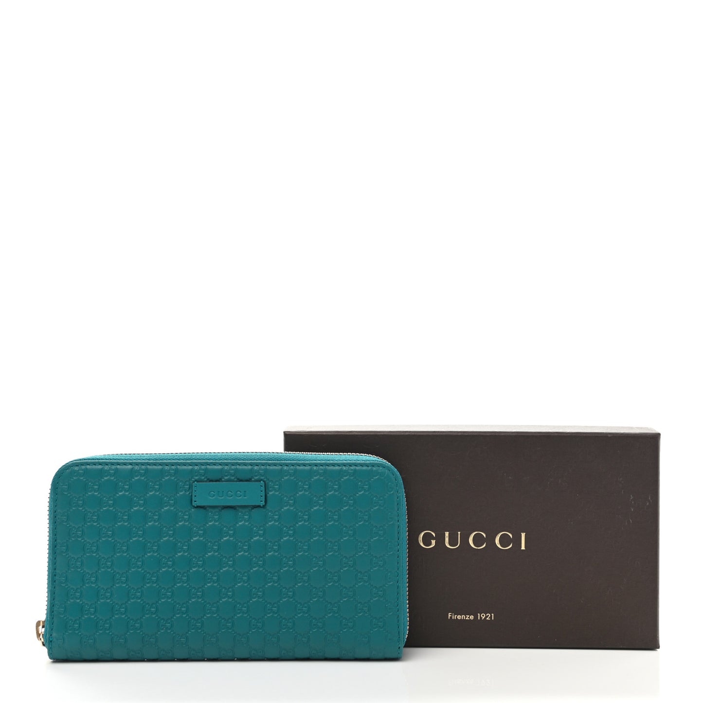 Microguccissima Zip Around Wallet Deep Cobalt