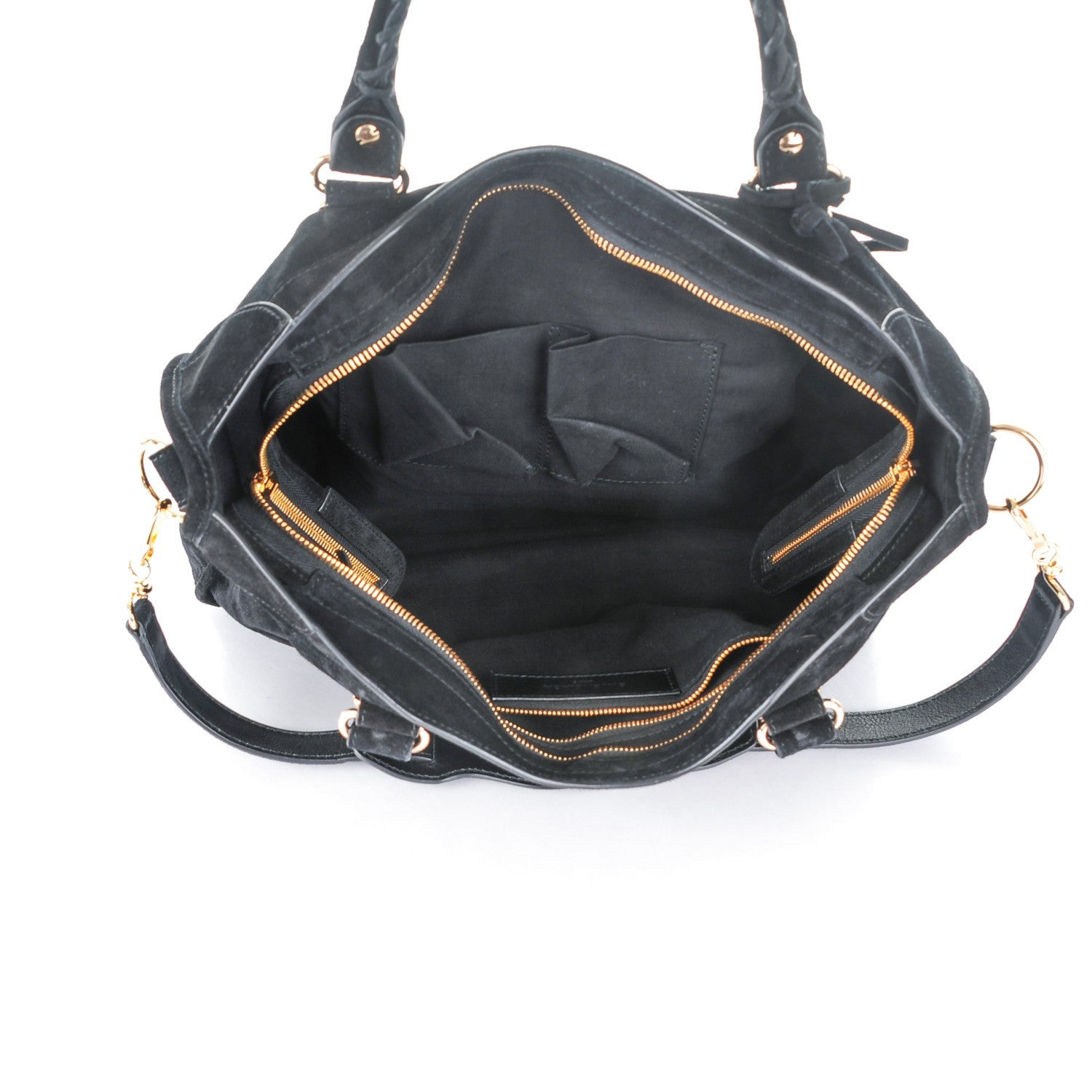 Balenciaga Baby Daim Gold Metallic Edge Hardware City Black 6 of 8