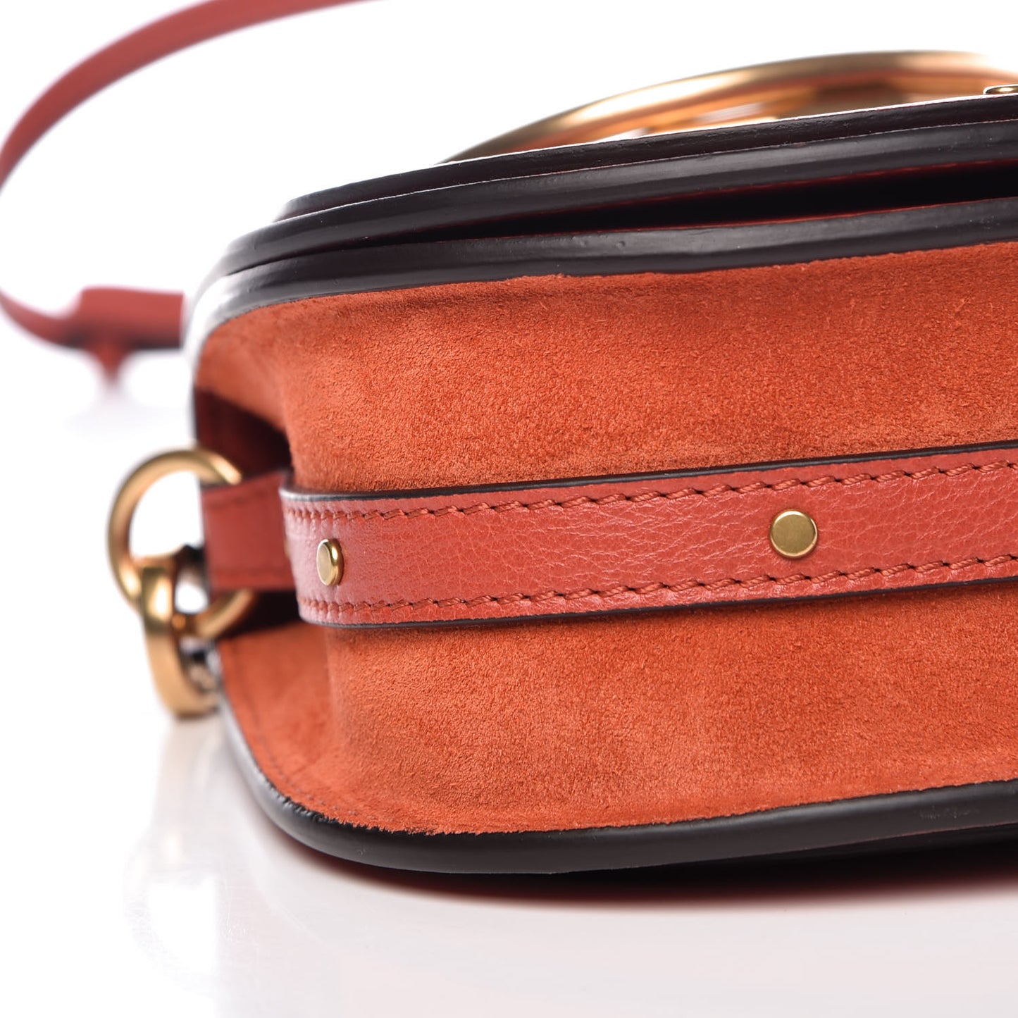 Calfskin Small Nile Bracelet Bag Earthy Red