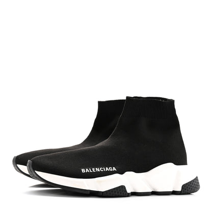 Balenciaga Neoprene Knit Womens Speed Sneakers 37 Black White 3 of 15